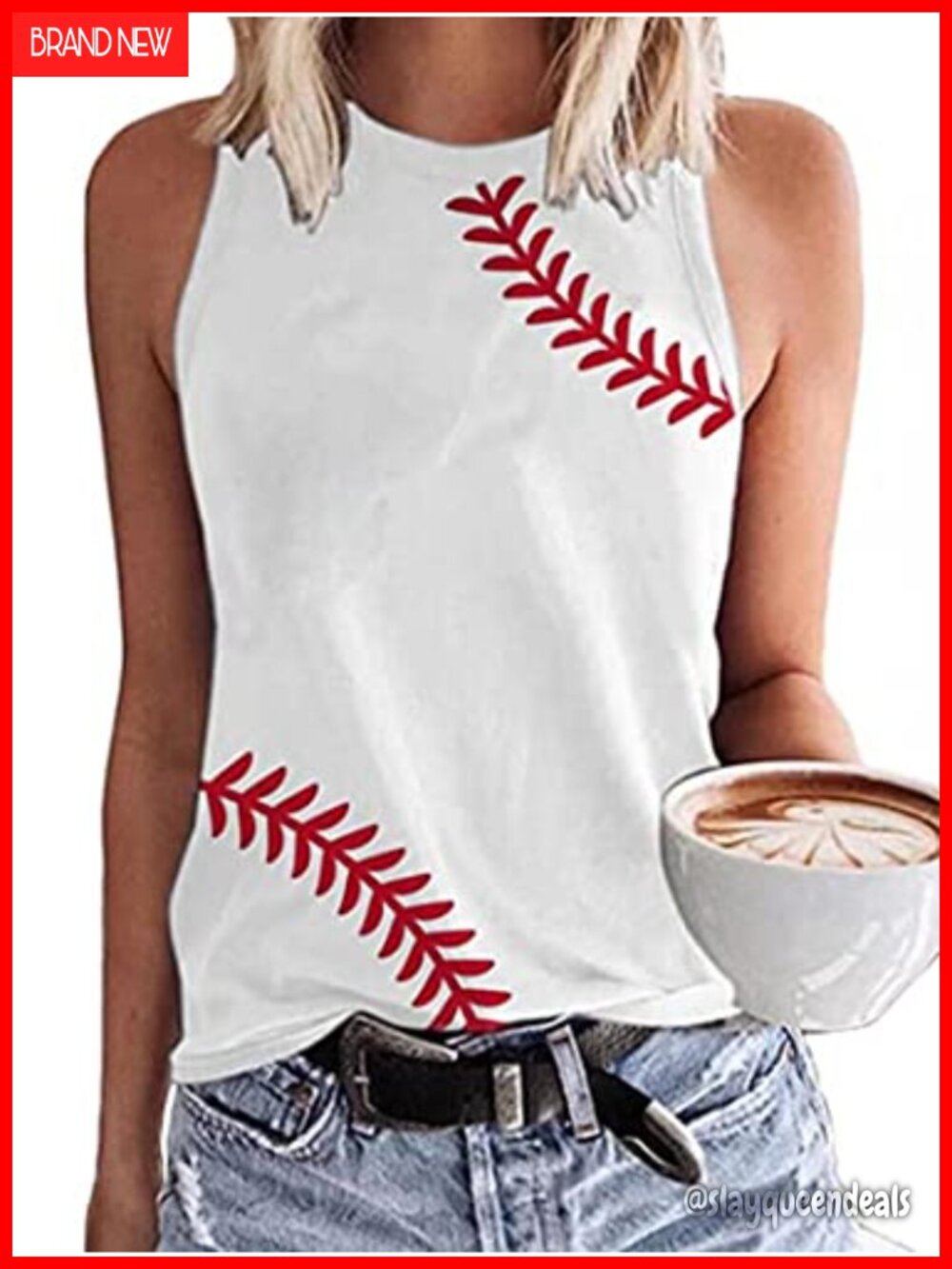 Cotton Blend Tank Top Sleeveless Round Neck Loose Fit Casual Summer Workout